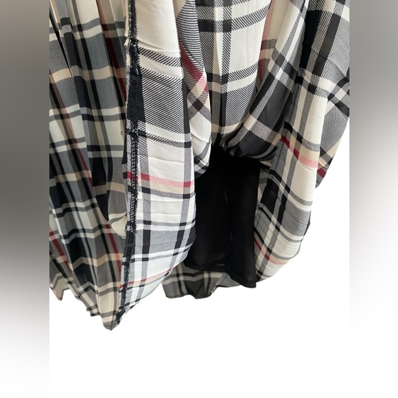 press - plaid pleated chiffon Skirt - XL - Picture 5 of 7